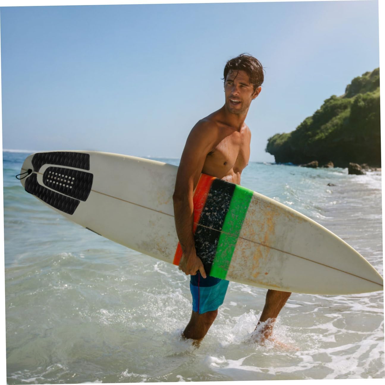 Adhesive Non-Slip Black Traction Pads Set for Surfboard Skimboard Accessories