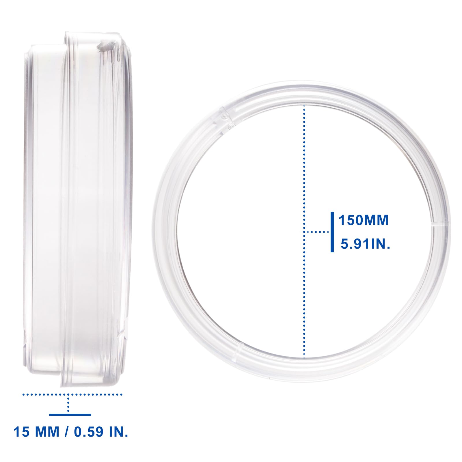 Lot de 600 bols à pétri en plastique de 60 mm avec couvercle, bol de culture de laboratoire, bols de pétri pour écoles et culture de laboratoire, levure bactérienne
