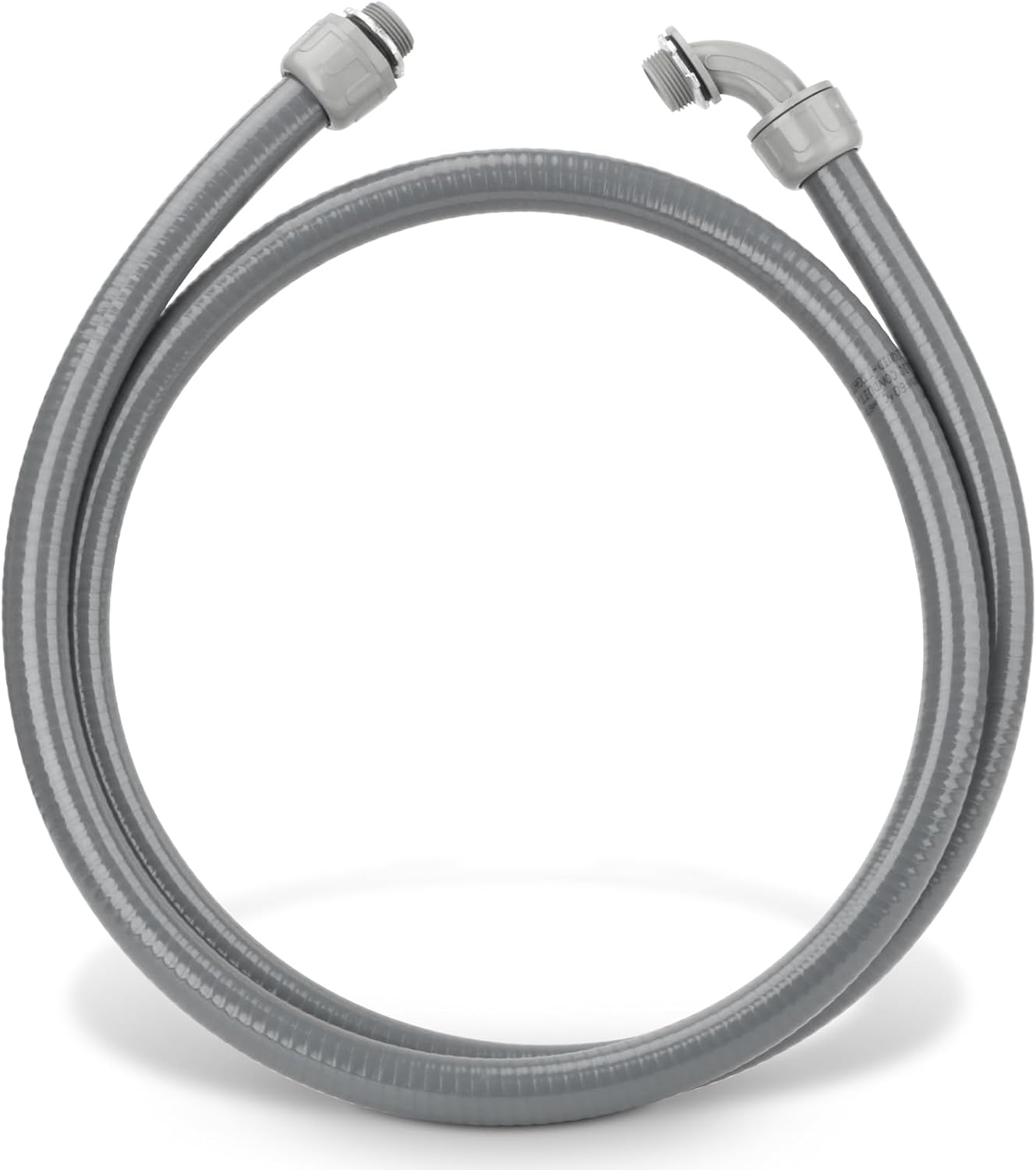 HOXHA 3/4 Inch 6 Ft Electrical Conduit Kit AC Whip Kit Flexible PVC Non Metallic Liquid Tight Conduit, Electrical Wire Conduit Pipe with Straight and 90-Degree Conduit Connector Fittings 3/4 In - 6 Ft