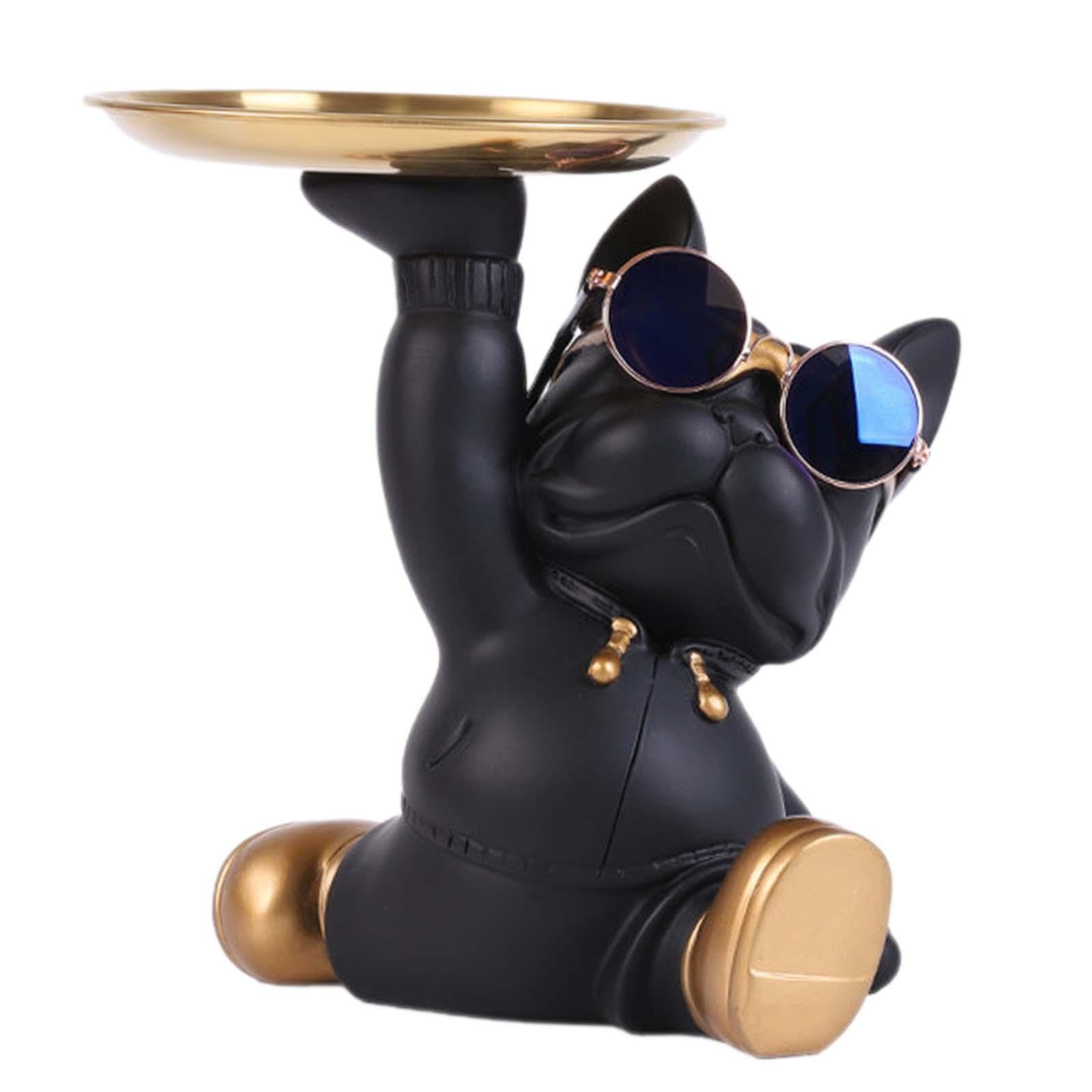 TWISAXC Unique Bulldog Statue Sculpture Dog Decor Animal Crafts Funny Resin Craft Table Ornament Gift For Home Office for Creative Bulldog Statue Dog