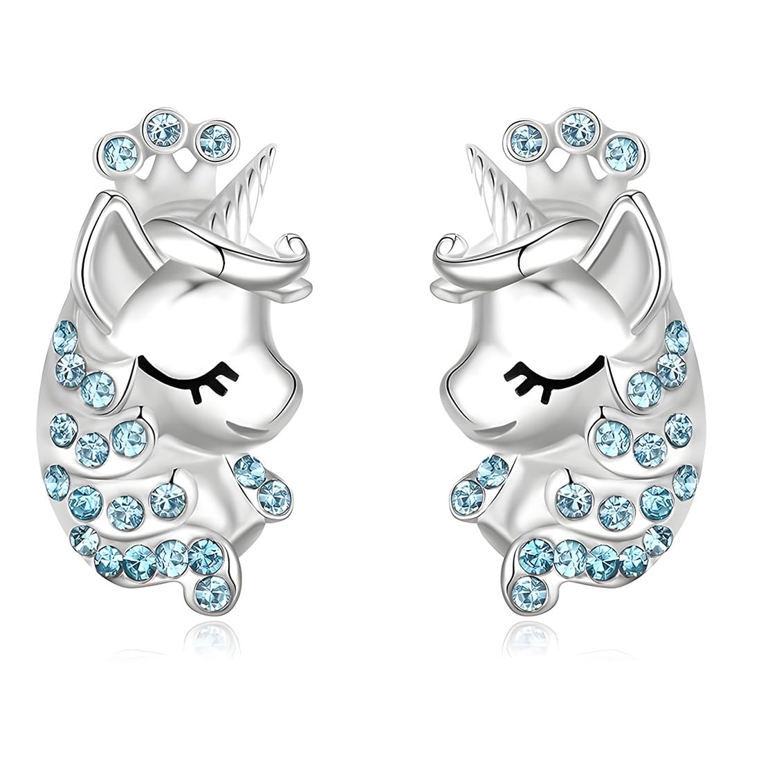 Bijoux Licorne Fille Boucles D'Oreilles Licorne Argent Sterling 925 - Créoles 18mm Pour Fille Et Femme Boucles D'oreilles Enfant