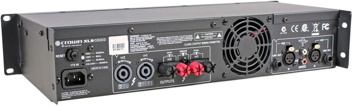Rear panel of Crown XLS1000 Power Amplifier