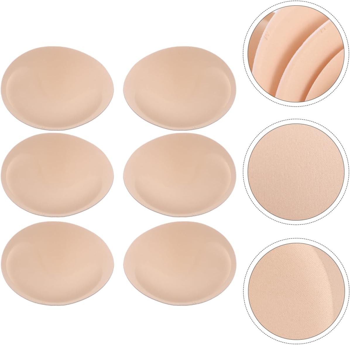 UPKOCH 3 Pairs Bra Inserts Pad Push up Sponge Milk Fiber Knitted Fabric, Skin Color M, Removable Padded Liners for Sports Yoga and Bikini