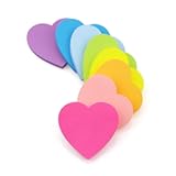 SIMONA Heart Shape Sticky Notes 8 Color Bright Colorful Sticky Pad 75 Sheets/Pad Self-Sticky Note Pads