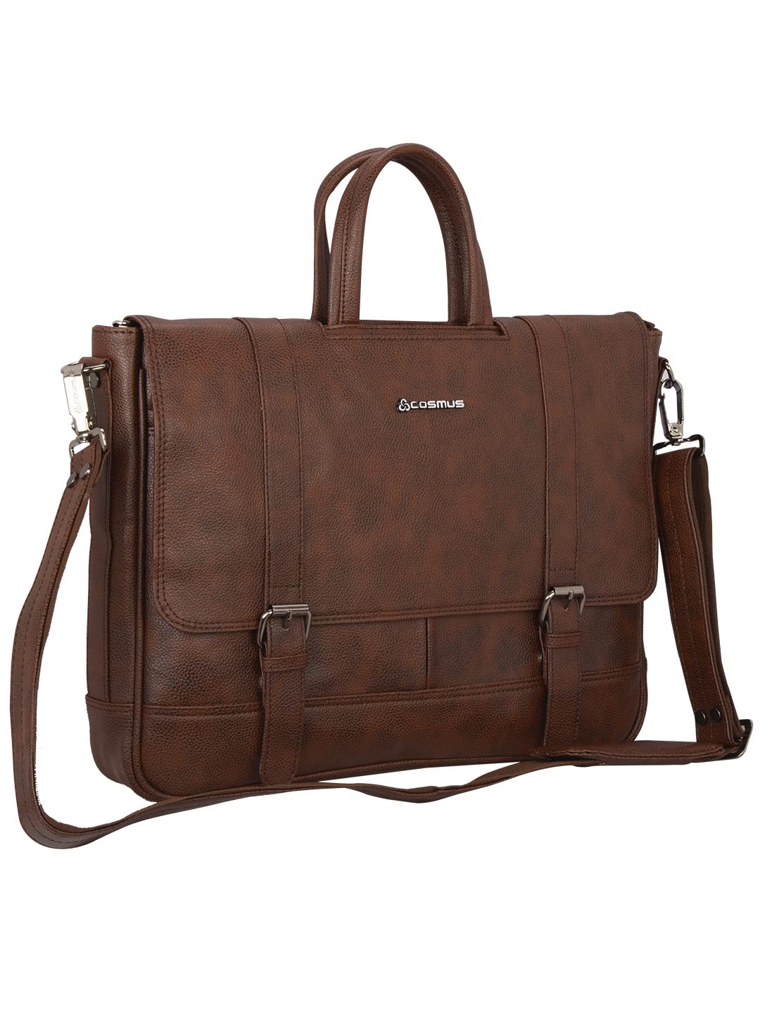 COSMUS Debonair PU Leather 14 inch Laptop Messenger Shoulder Office Bag for Men & Women – Black (B09KS14SXJ) Amazon Price History, Amazon Price Tracker