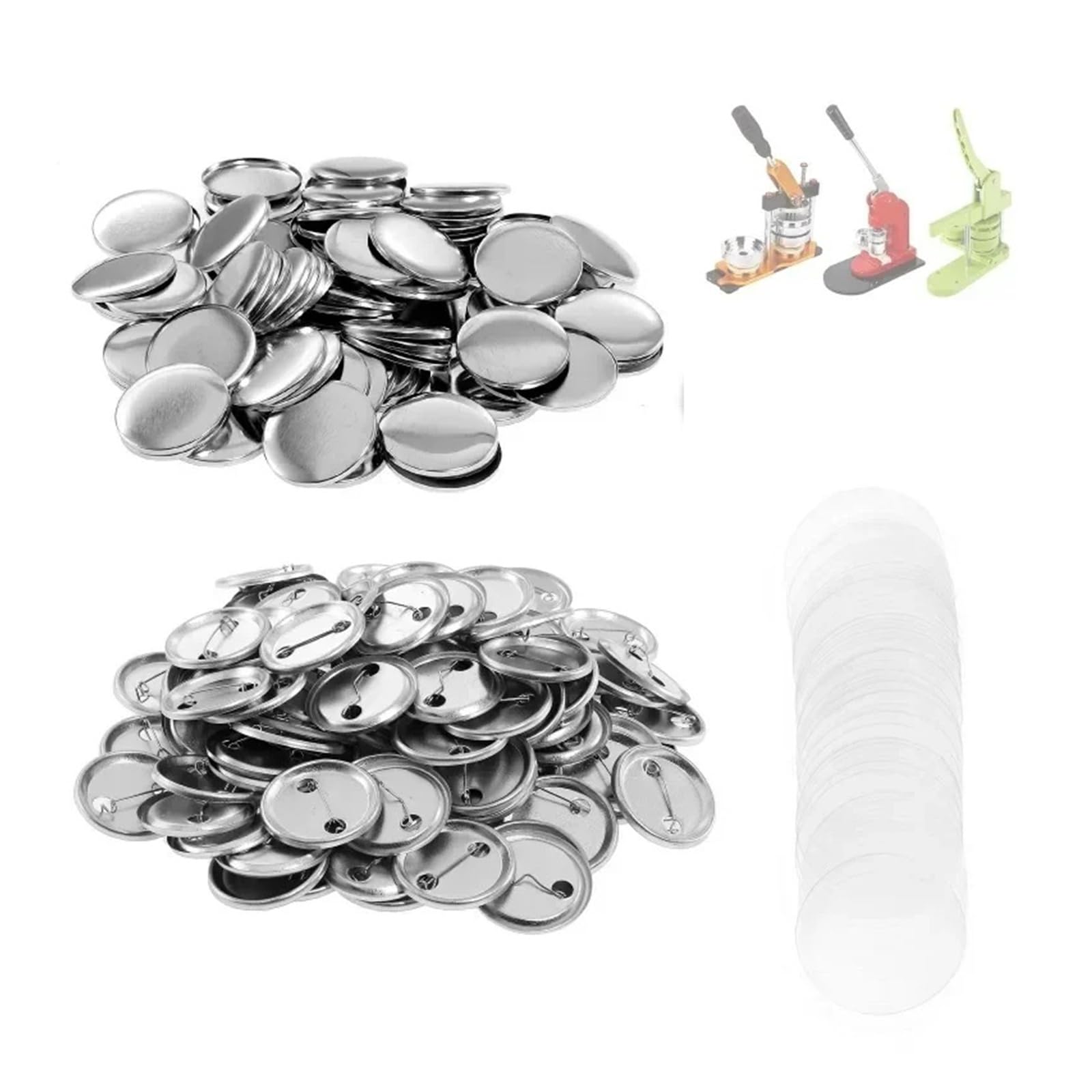 200 szt. przypinek do przypinek DIY, części do produkcji przypinek metalowych, 25/32/37/44 mm, materiały do maszyny do produkcji przypinek Produkcja DIY(37mm,200pcs metal base)