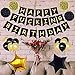 CrzPai Black and Gold Party Decorations Happy Fking Birthday Bunting Banner Sign, 30th, 40th, 50th, 60th, 70th, 75th, 80th, 90th Birthday Party Supplies Favors for Girl Boy Men Women Adult (Black)