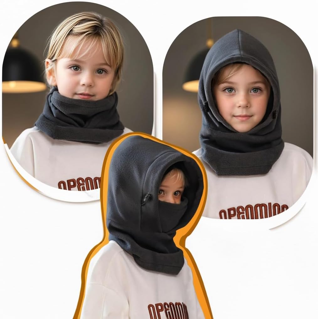 Kids Balaclava Ski Mask Winter Fleece Hat for Boys Girls, Toddler Baby Winter Caps Baklava Face Masks Youth Warm Hood - Image 5