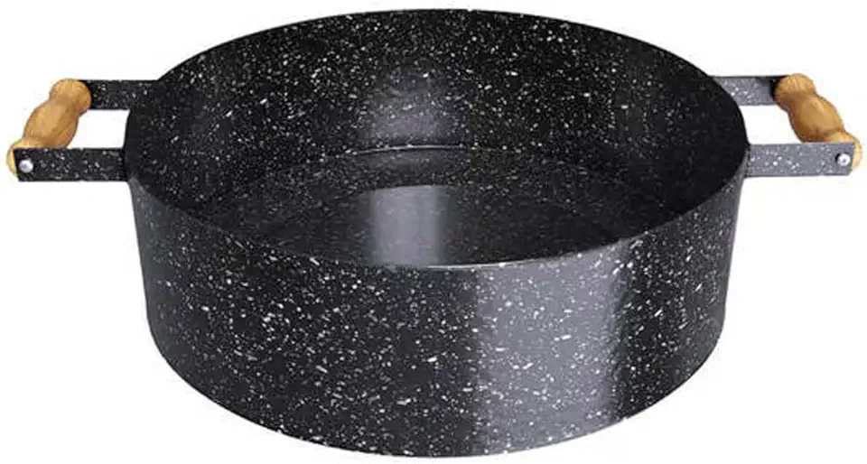 Caçarola Esmaltada 5L Panela para Fogão a Lenha 30cm Fogareiro com Alças de Madeira Qualinox