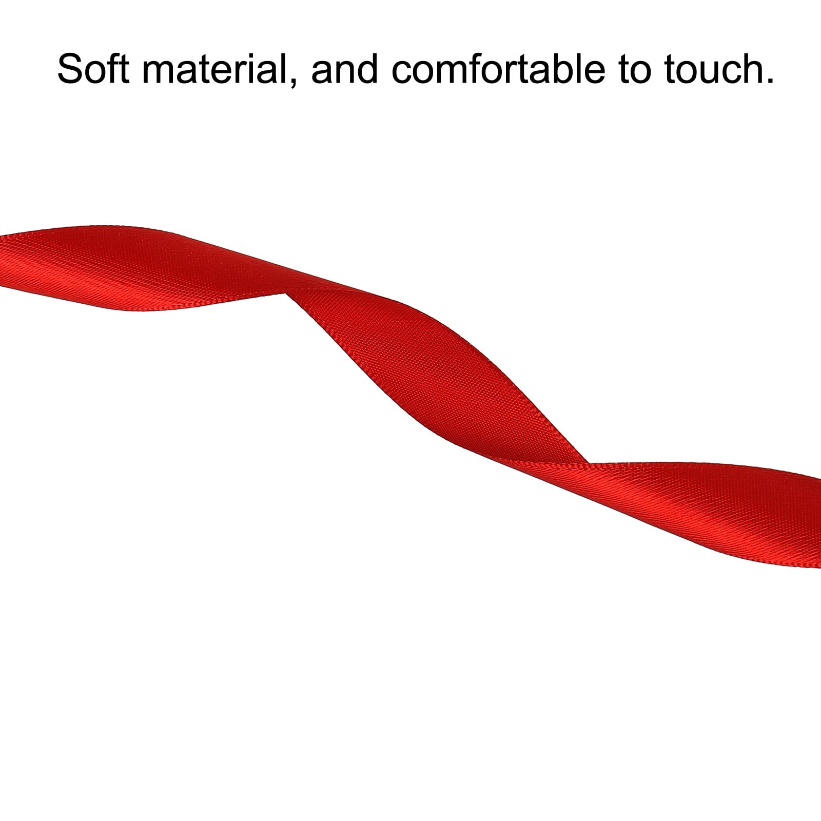 PATIKIL 0.79 Inch Wide 100 Yards Satin Ribbon, Solid Crafts Roll for Party Home DIY Wrapping Decoration Red - Image 3