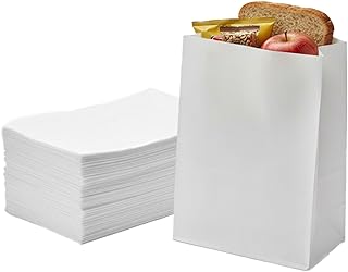 Concession Essentials White Paper Lunch Bags, 4lb Capacity, Holiday Cookie Bags, 50 Count Pack