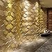 Art3d 20-Pieces Decorative 3D Wall Panels Faux Leather Tile, Golden Hexagon