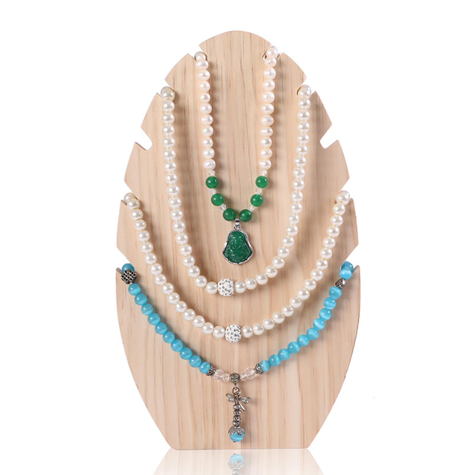 Yhplxyuus Freestanding Wood Jewelry Display Stand Necklace Display Holder Trinket Storage Rack for Shop Store Home Necklace Holder