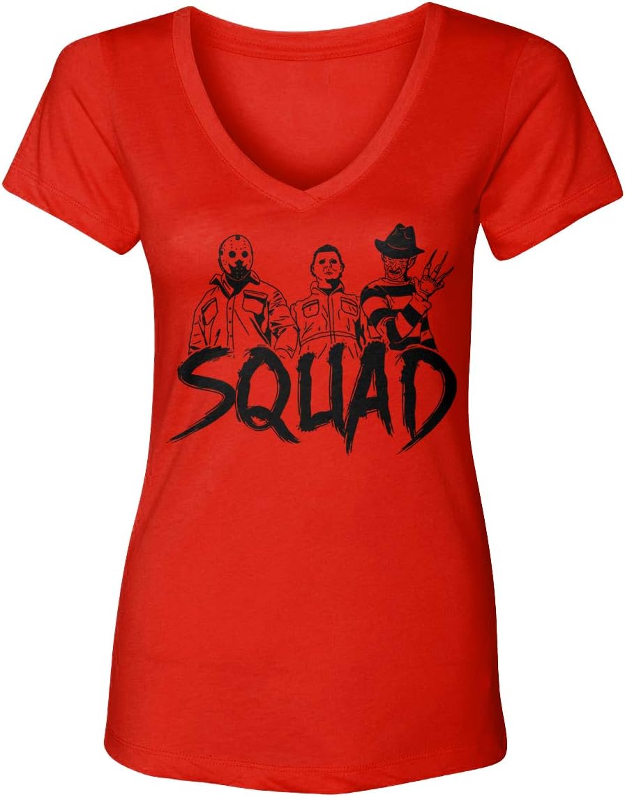 Squad - Horror Movie Icons Jason Freddy Mike Women's V-Neck T-Shirt