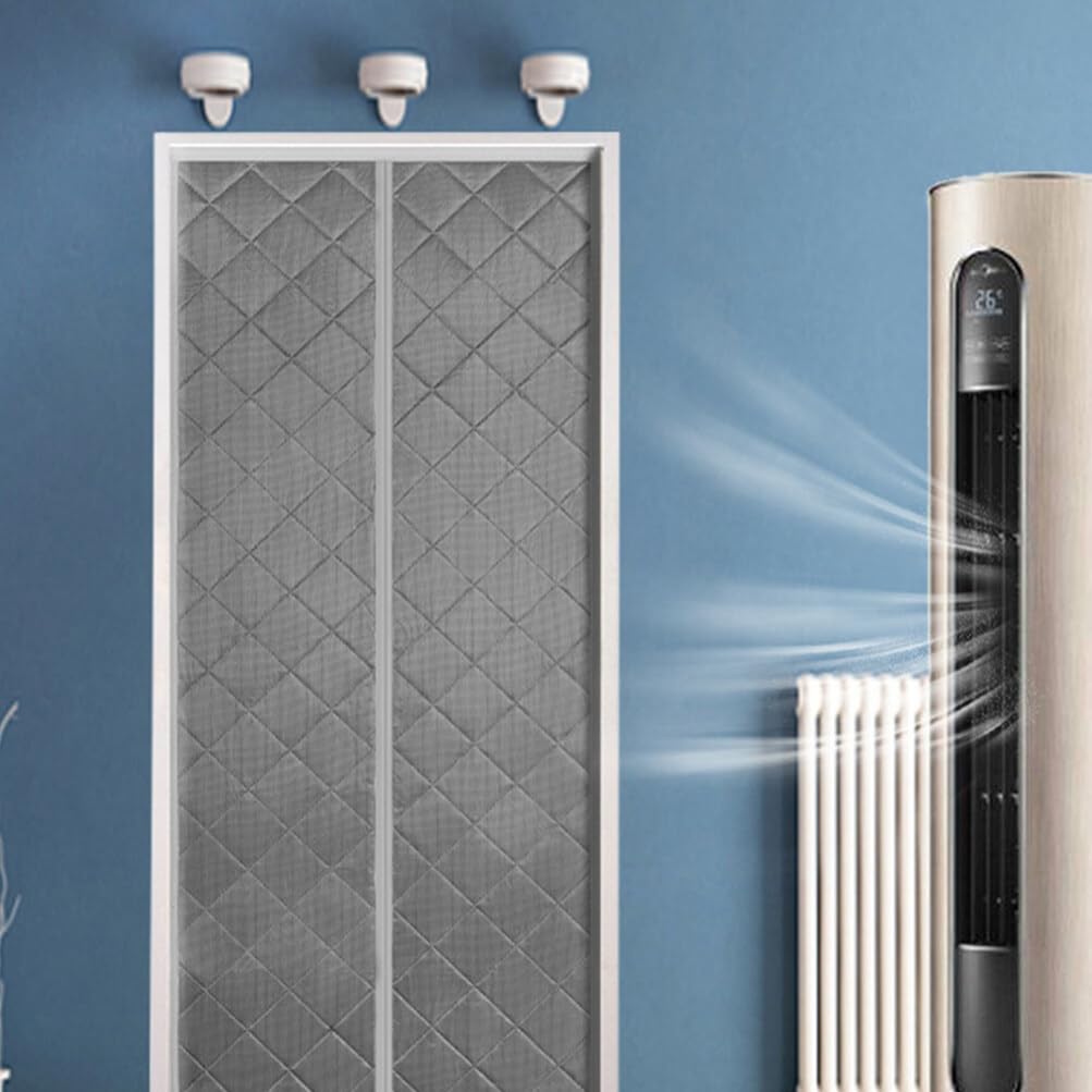 HEMOTON Thermovorhang für Eingangstür Dicker Wärmevorhang aus PVC mit Magnetverschluss Winddicht und Isolierend für Winter Praktisch und Leicht zu Reinigen