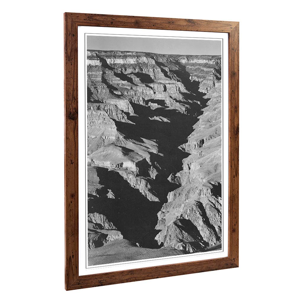 Big Box Art Framed Print of Ansel Adams Grand Canyon South Rim Design | Wall Art Picture | Home Decor for Kitchen, Living Room, Bedroom, Hallway, Walnut, A2 / 24.5x18 Inch / 62x45cm