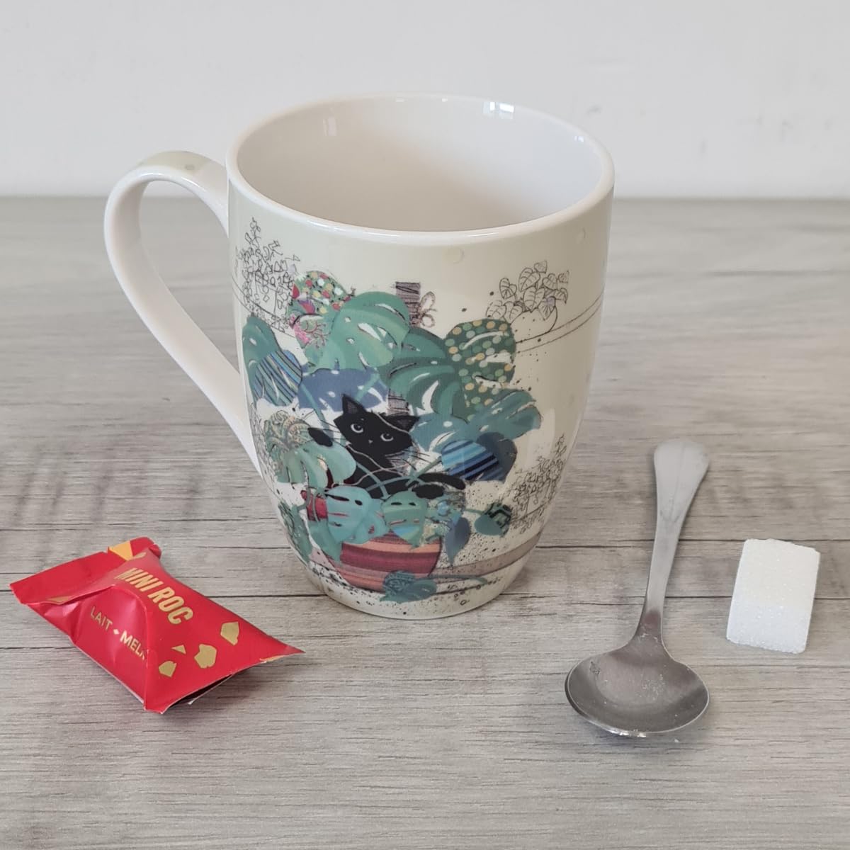 Kiub Bug Art - Boîte avec mug en porcelaine - 420 ml - chats et musique