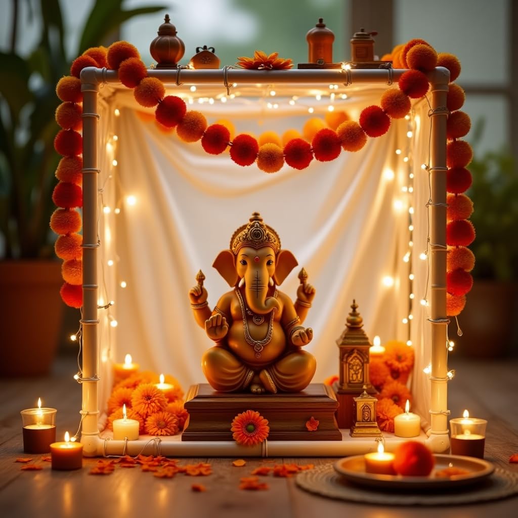 Ganesh Chaturthi Mandap - Decorate for Pooja & Festivals -8