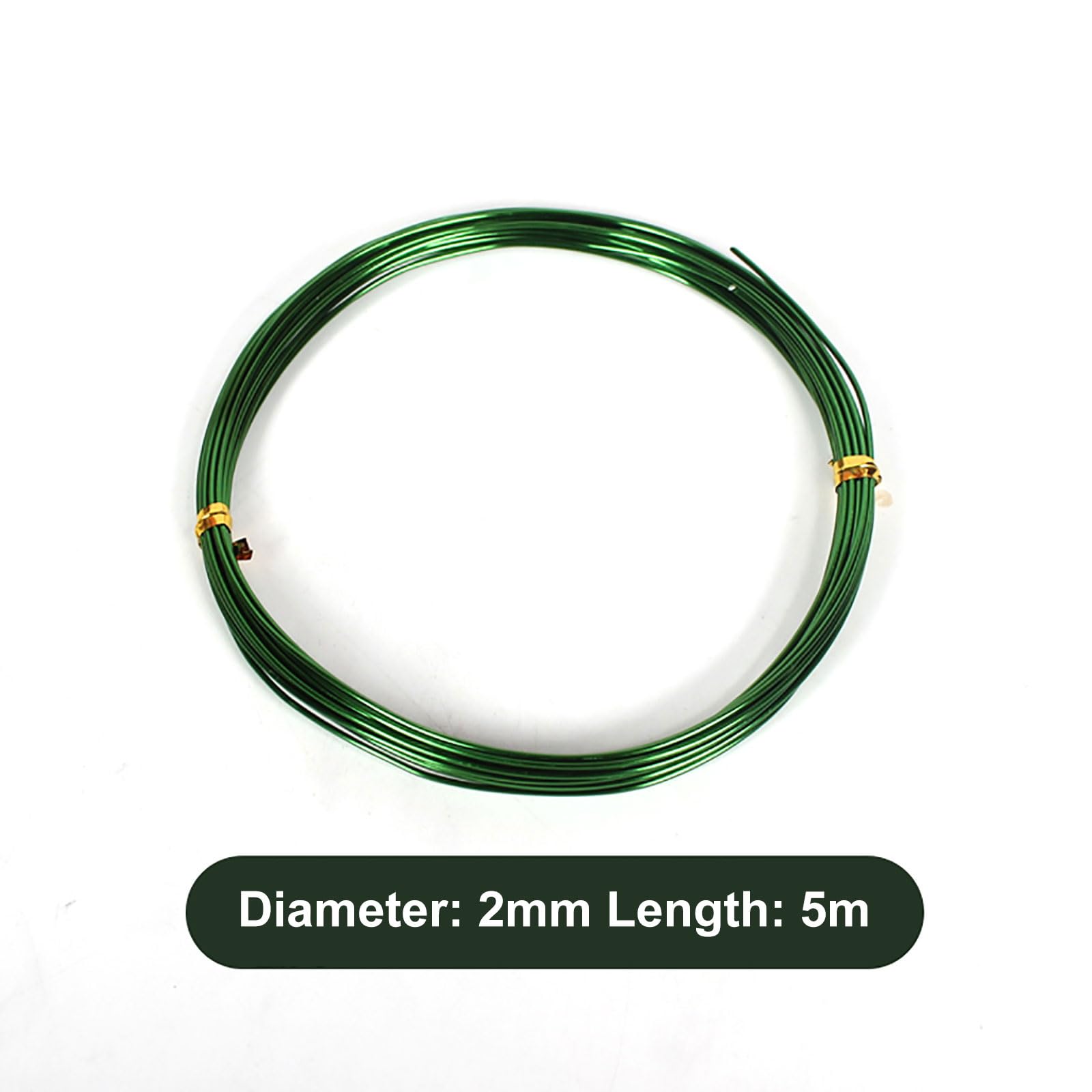 COYOUCO Colored Aluminum Wire 6 Colors Craft Wire Thin Hobby Wire Bendable Metal Craft Wire Beading Wire,Diameter 2Mm Length 5M,Green