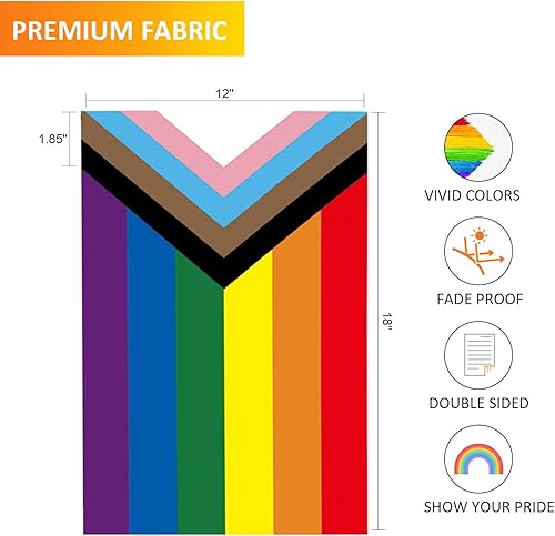 Miniatura 10 de SYII Progress Pride - Bandera LGBT de 5 x 8 pies, banderas de comunidad de lesbianas bisexuales bisexuales y transgénero de color vivo, pancarta