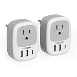 TESSAN Canada to UK Ireland Travel Adapter 2 Pack, Plug Adaptor | 1 Outlet and 3 USB Ports(1 USB C), Type G Power Plug for London, Scotland, Kenya, Singapore, Hong Kong, Saudi Arabia