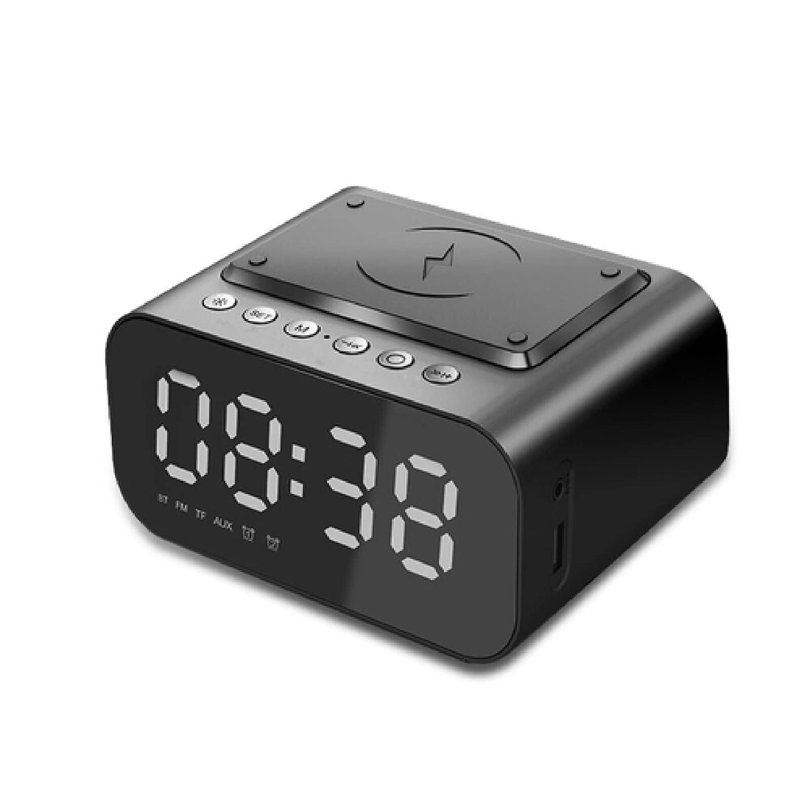 Reloj Digital Inteligente LED Carga Inalámbrica Reloj Despertador Electrónico Altavoz Bluetooth Reloj Electrónico De Escritorio Radio FM
