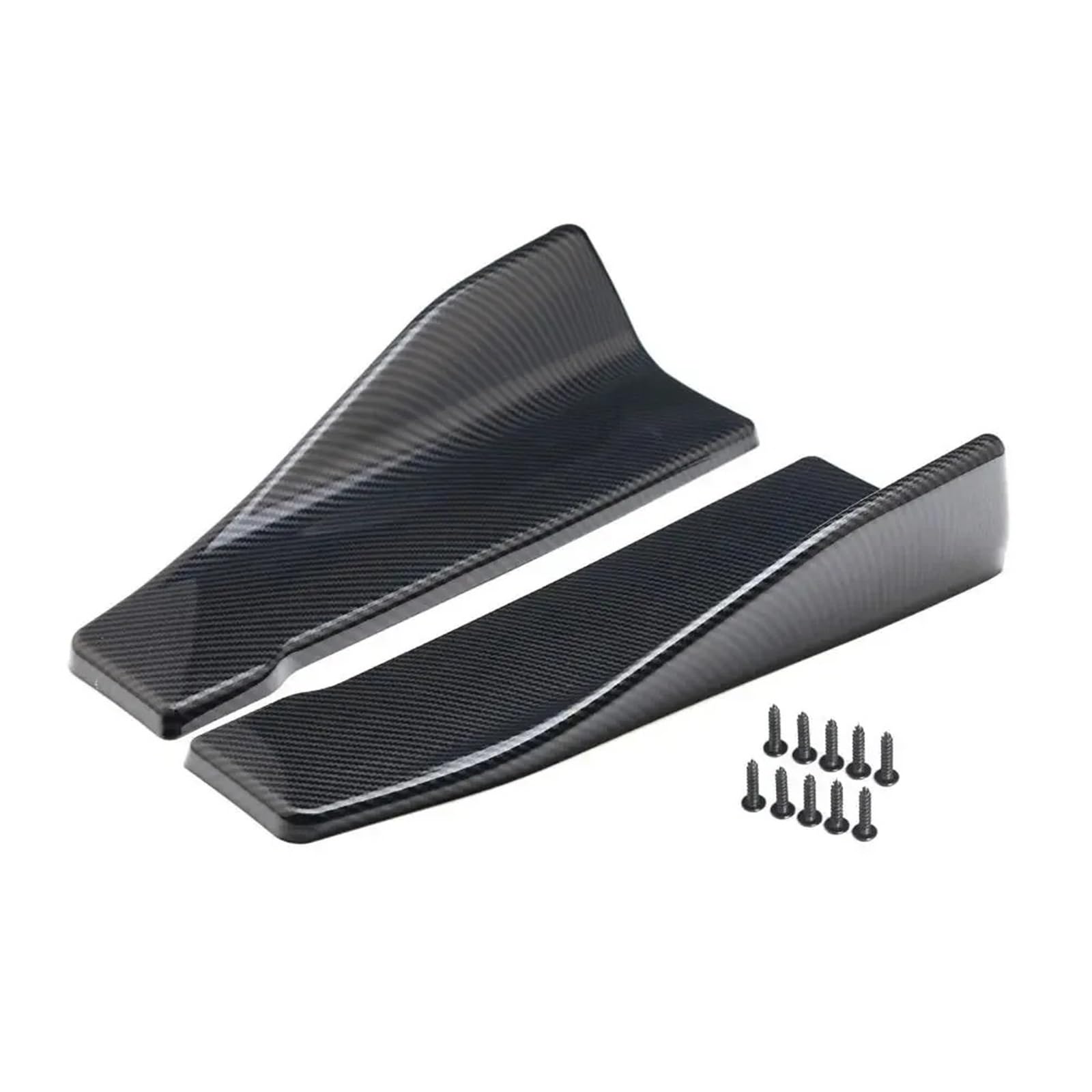 Naklejki dekoracyjne na boczne drzwi 35/48cm Uniwersalny spoiler samochodowy Zderzak boczny Tylna boczna dokładka Lip Rocker Wings Listwy ochronne(Carbon LOOK)