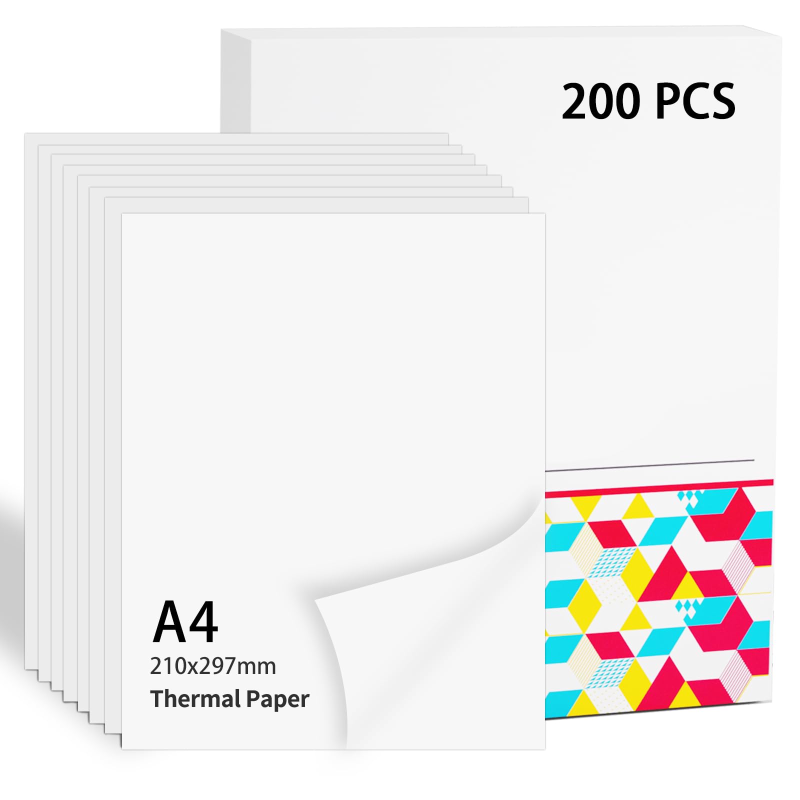 Phomemo Papel Térmico A4 (100 Hojas) – Compatible Con Impresoras M832/M833/M834/M08F – Libre De BPA, Duración 10 Años