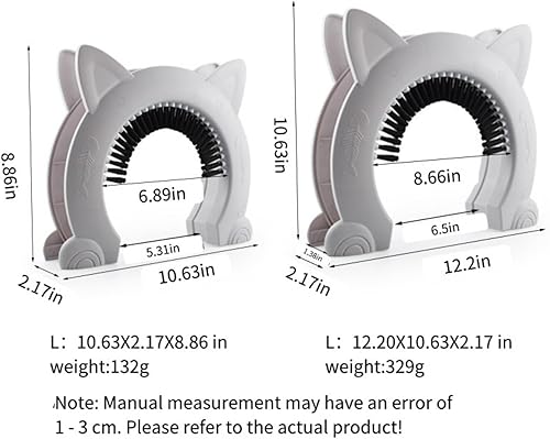 Miniatura 2 de Puerta interior para gatos, puerta para mascotas con cepillo para el cuidado de gatos, puertas de gato para puertas interiores pasan a través de la