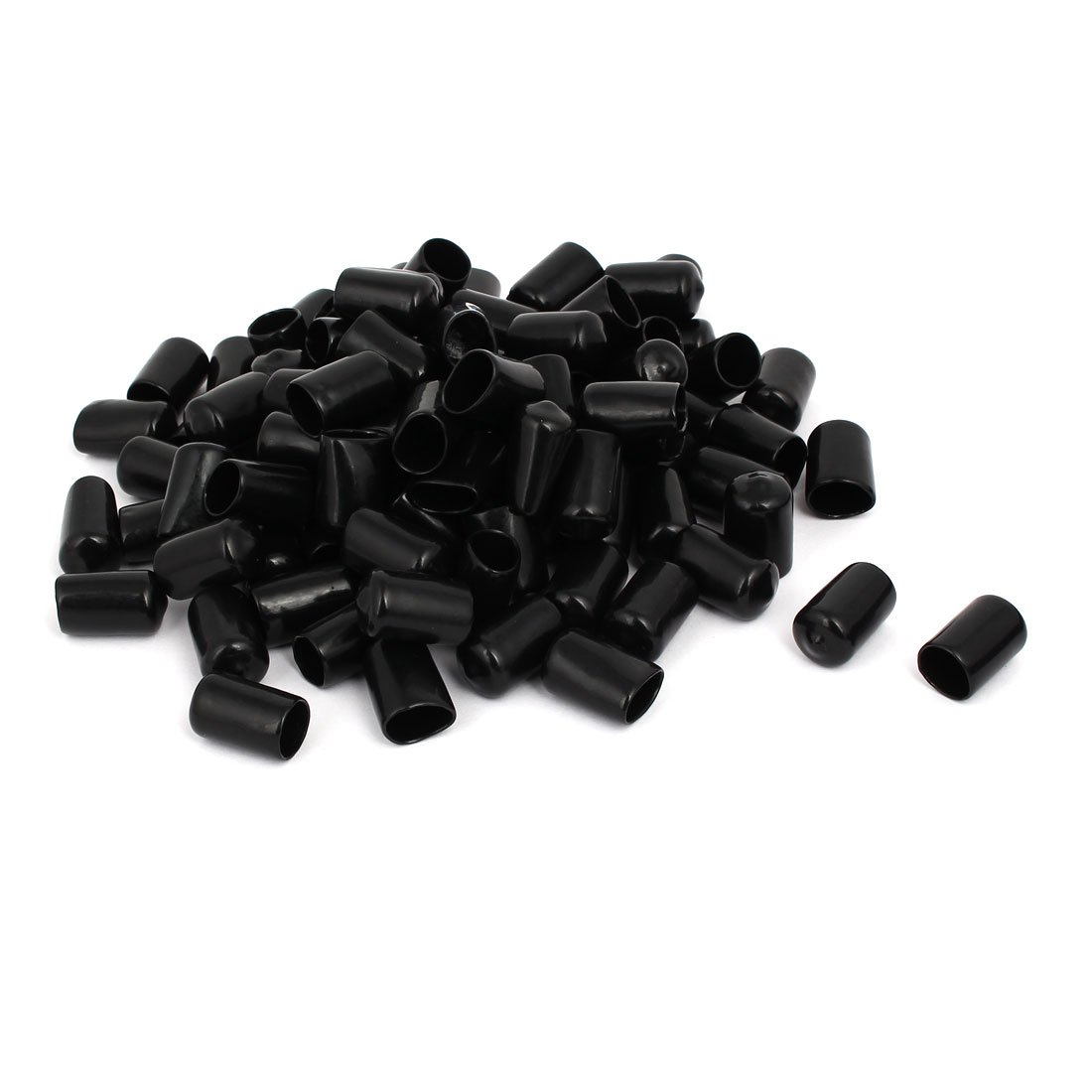 Aexit 12.5mm Inner Luer Fittings Dia Rubber Hose End Cap Screw Thread Protector Cover Black Luer Cap Fittings 100 pcs