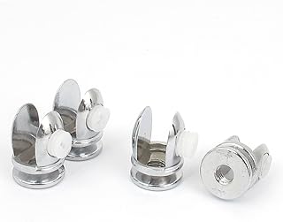 Aexit 4pcs 5mm-8mm Fall Protection Thickness Adjustable Screw Zinc Alloy Glass Clip Clamps Safety Clips Silver Tone