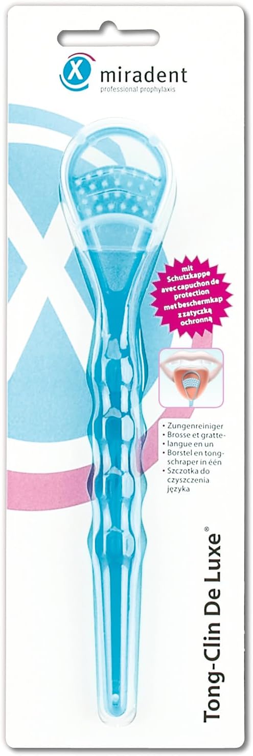 Tongue Cleaner Tong Clin De Luxe, Blue, Pack of 1
