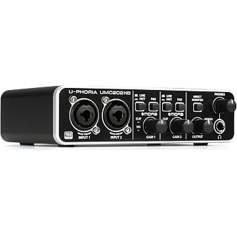 BEHRINGER U-PHORIA UMC202HD USB Audio Interface, 2 Inputs, 24 Bit, 192kHz, USB