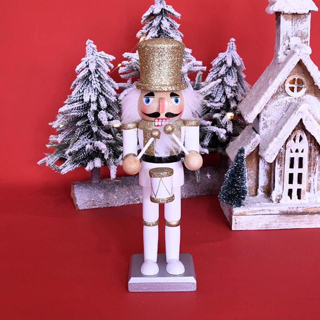 Christmas Wooden Ornaments Figurines Drumming Desktop Office Decoration Tree Ornaments Miniature Ornaments For Christmas Tree Miniature Ornaments Color Miniature