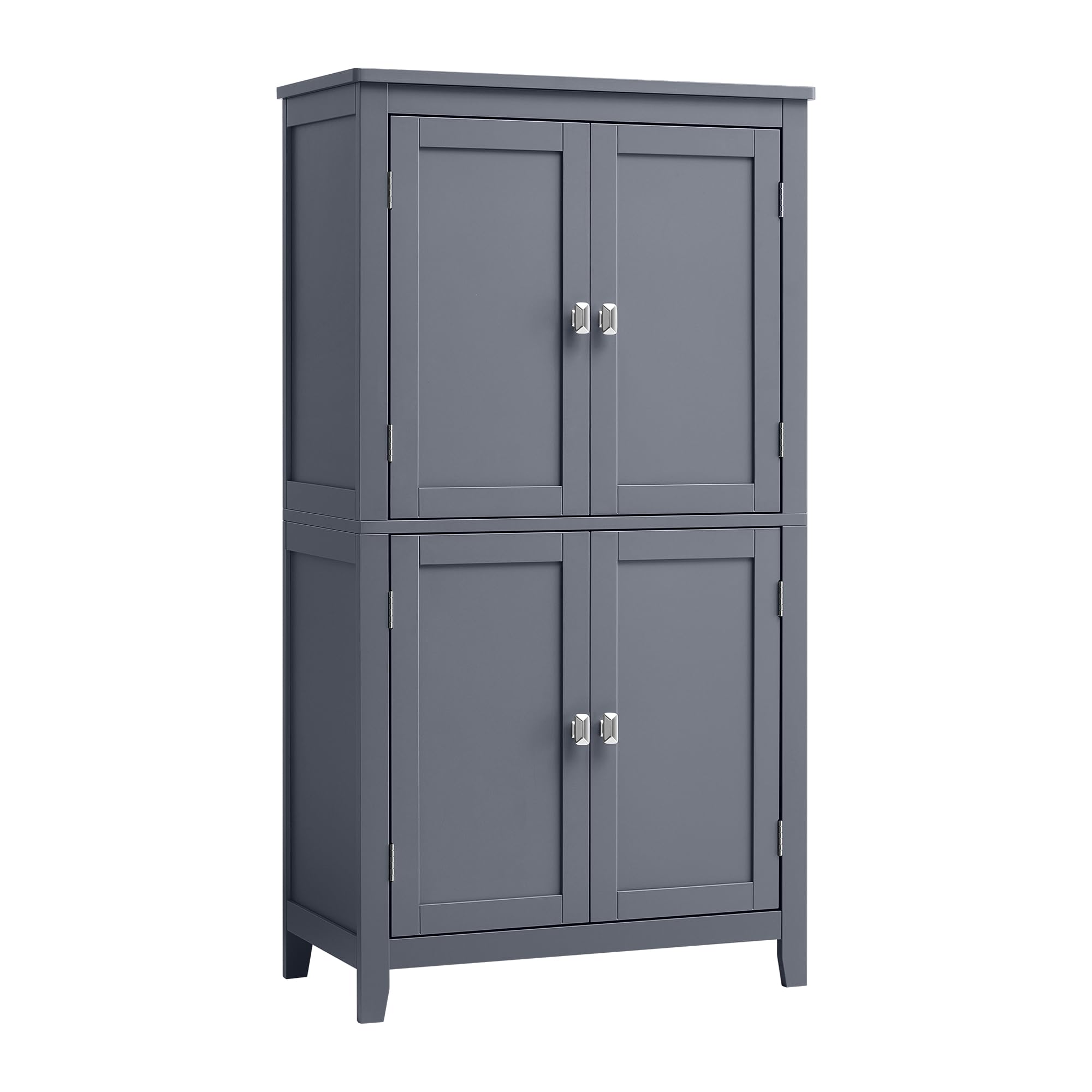 VASAGLE Mobile da Bagno, Mobiletto da Bagno, Credenza da Cucina, Armadietto con 4 Ante, Ripiani Regolabili, 30 x 60 x 110 cm, Grigio Ardesia BBC552G01