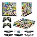 Skins for PS4 Controller - Decals for Playstation 4 Games - Stickers Cover for PS4 Console Sony Playstation Four Accessories PS4 Faceplate with Dualshock 4 Two Controllers Skin - Doodle
