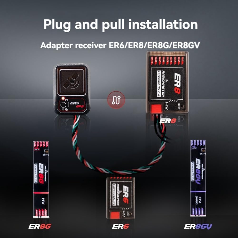 ERS-GPS Modulo GPS Ad Alta Precisione Tracciamento in Tempo Reale Compatibile con Il Ricevitore PWM ExpressLRS per Droni FPV, Auto e Barche