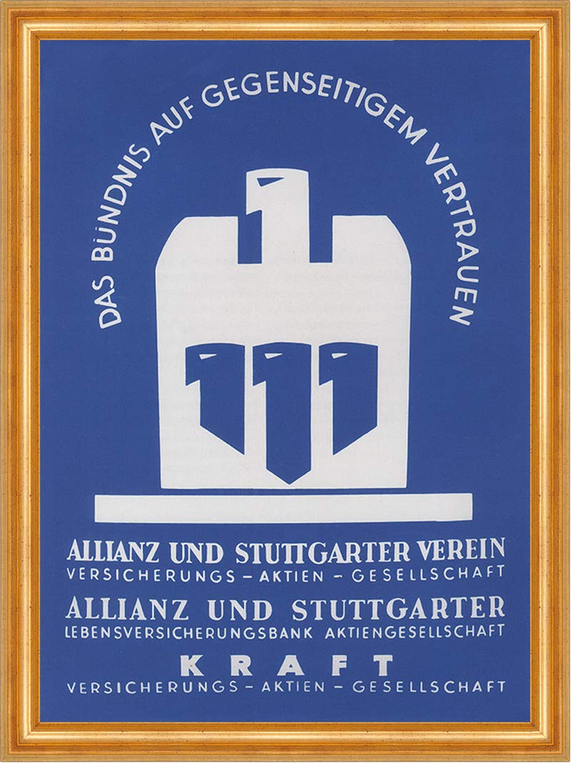 Biller AntikAllianz Schulpig Adler Kraft Stuttgarter Club Art Print A3 01 Framed