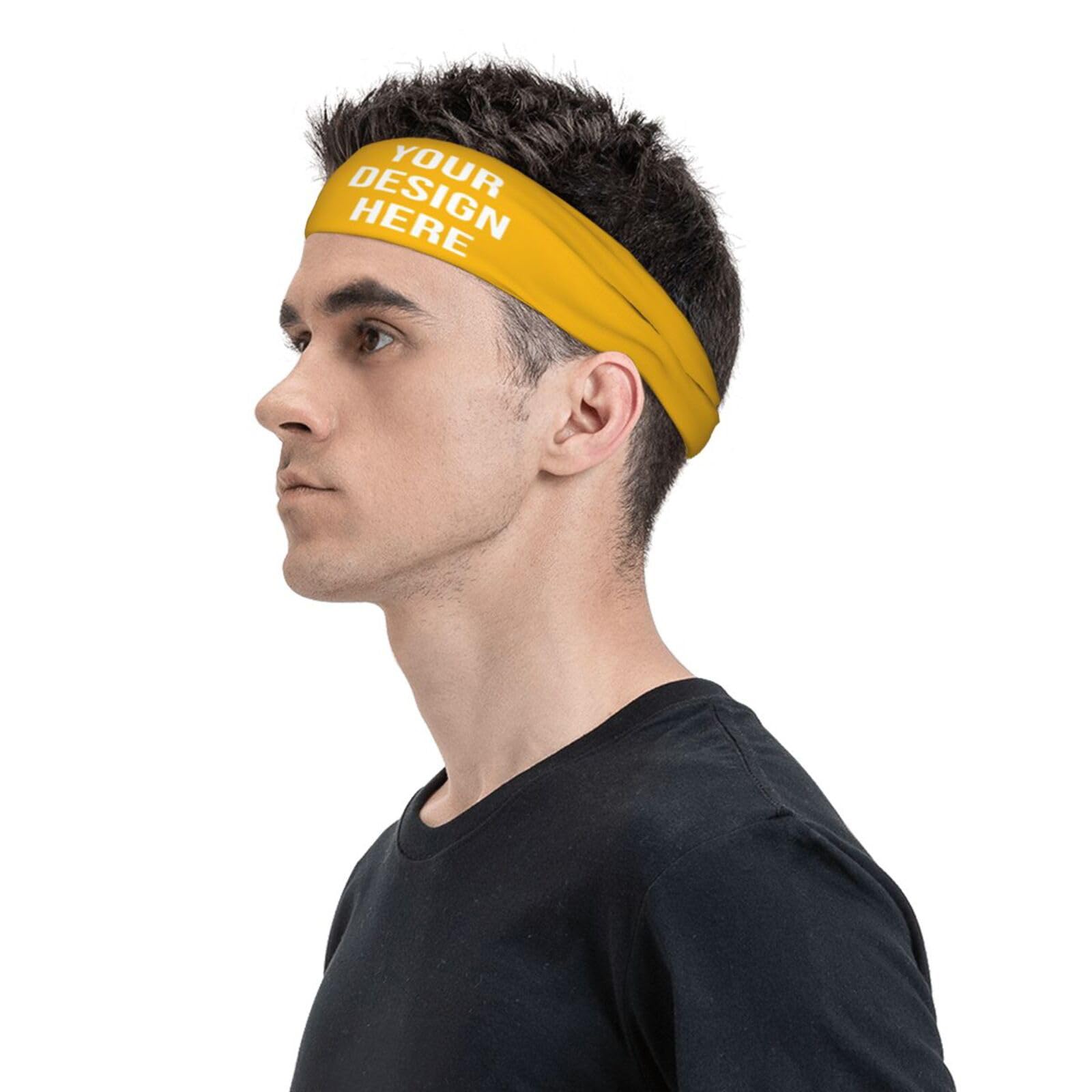 Custom Sports Headbands Design Your Text Logo Name Breathable soft and sweat-wicking for various sports