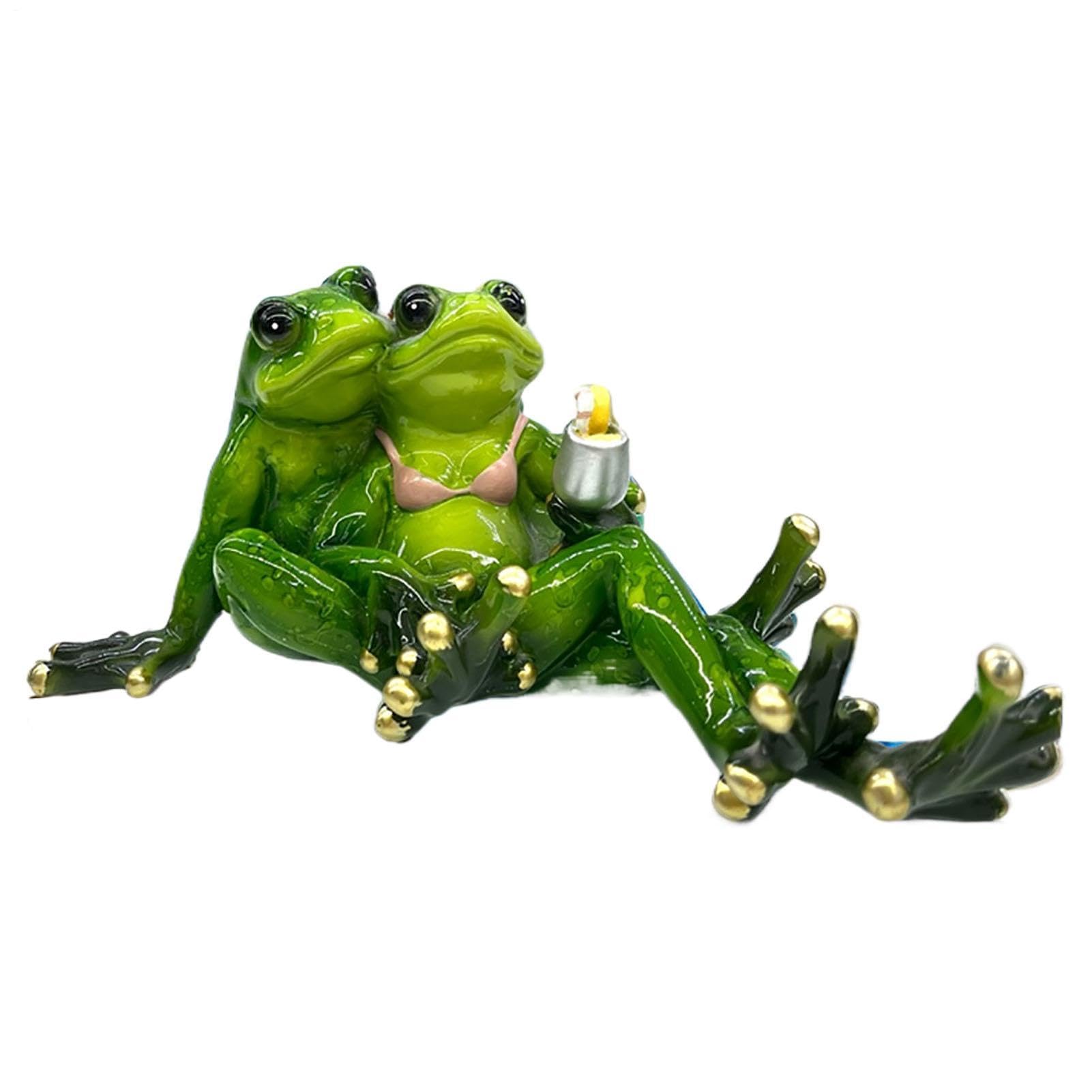 Figurines de grenouille en résine | Statue décorative de salon et balcon
