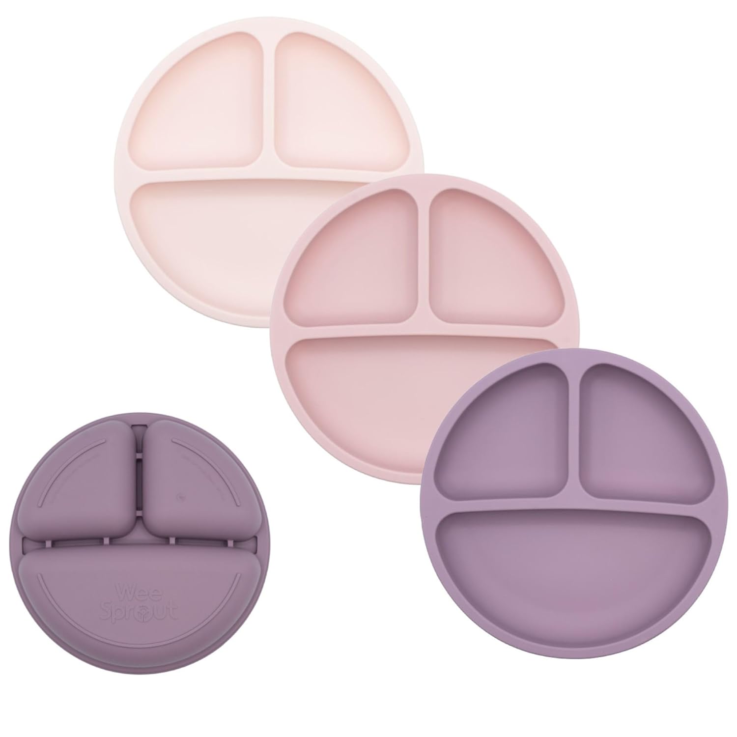 Kushies Siliplate Suction Plate - Unbreakable Silicone Divided Plate For Babies & Toddlers