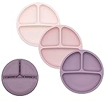 WeeSprout Silicone Divided Plates (No Lids), 100% Food Grade Silicone Plates for Toddlers & Kids, Dishwasher & Microwave Safe