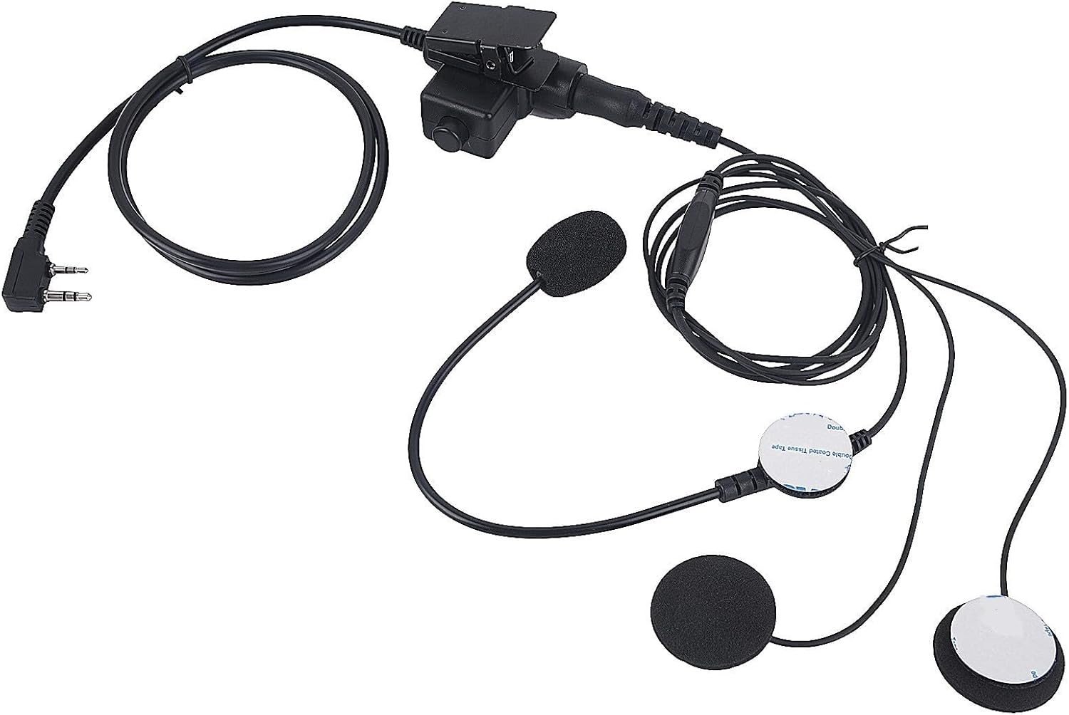 Walkie Talkie Helmet Earpiece Headset with Boom Mic Tactical K1 U94 PTT Compatible for Baofeng Kenwood Retevis(Civilian Wiring,Black, Wired)