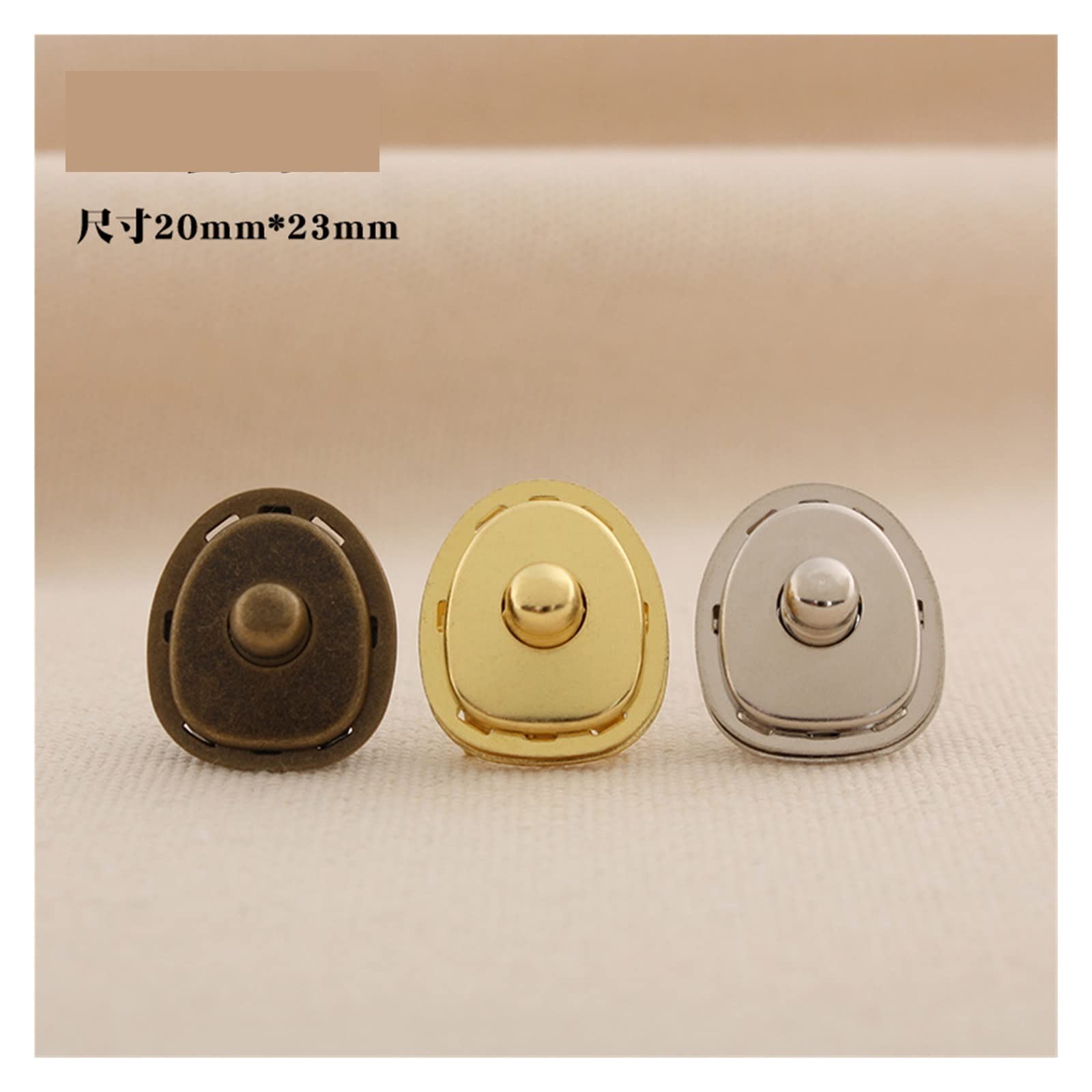 KIHENE 10 set bottoni automatici in metallo bottoni automatici in oro argento for cucire abiti artigianali in pelle jeans accessori fatti a mano fai da te bottone a pressione (Color : Antique Brass)