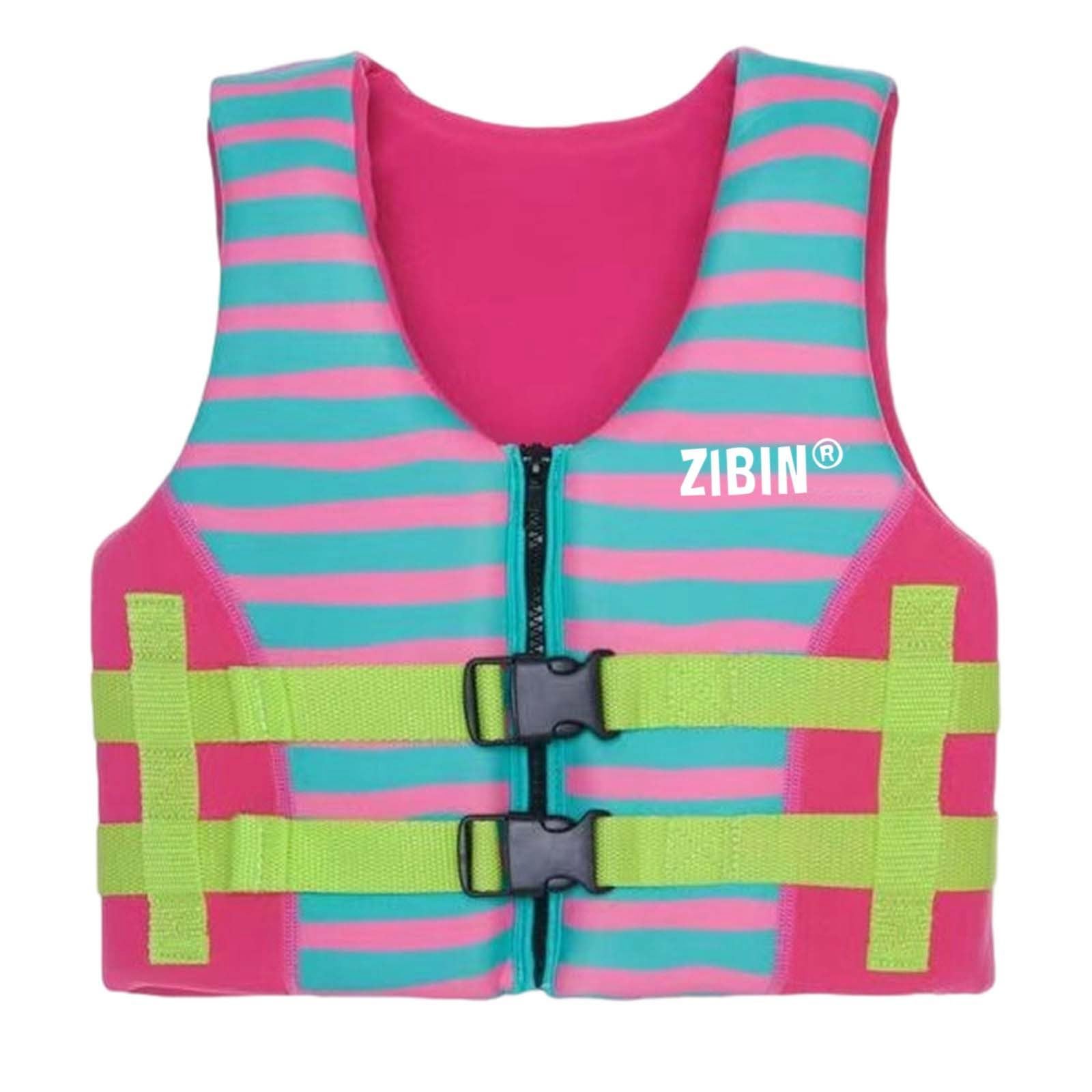 Kids Swimming Vest Swim Jacket with Adjustable Straps Swimming Vests Toddlers, Colourful Design Swim Vest Ideal for Pools/Beaches/Holidays Age 3-10 Hot Pink