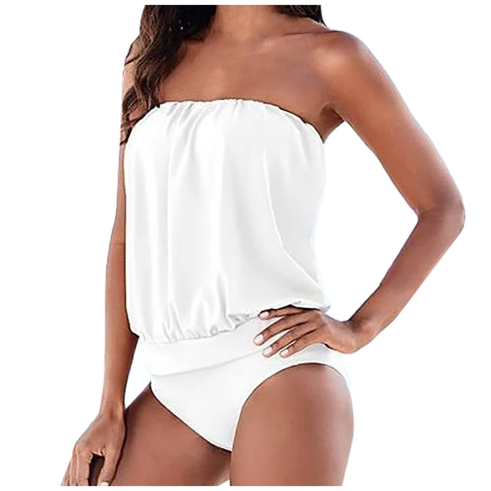 uxxnjfg Bañador Mujer Natacion Trajes de Baño Verano Sexy Reductores Barriga Swimsuit Color Sólido Bañador Brasileño Bañadores con Relleno Arena Surf Swimwear