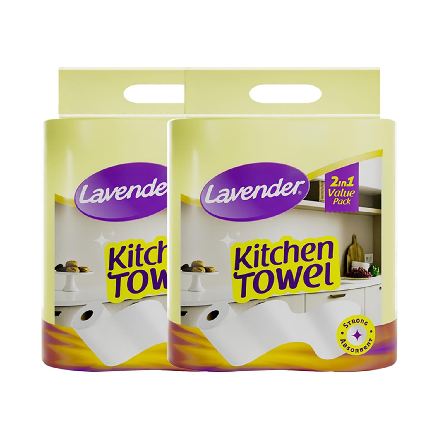 LAVENDER Kitchen Towel 4 Roll Pack | Super Absorbent Virgin Fibre Paper Towels | Soft Strong Multi Purpose Kitchen Tissue Rolls for Daily Cleaning Cooking Drying-image-23
