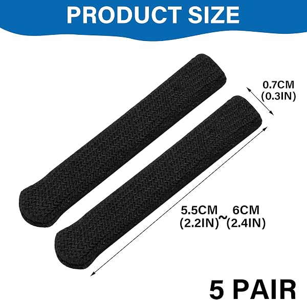 Juego de 10 fundas de algodón para patillas de gafas, cómodas gafas antideslizantes para deporte y uso diario, almohadillas y accesorios transpirables, color negro - 2