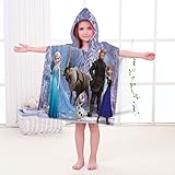 LLIBCO Prinzessin Badehandtuch Kinder,Jahre 75 X 110cm Poncho - mit Kapuze Handtuch Strandtuch für Jungen Mädchen Erwachsener Baden Schwimmen Beach Holiday