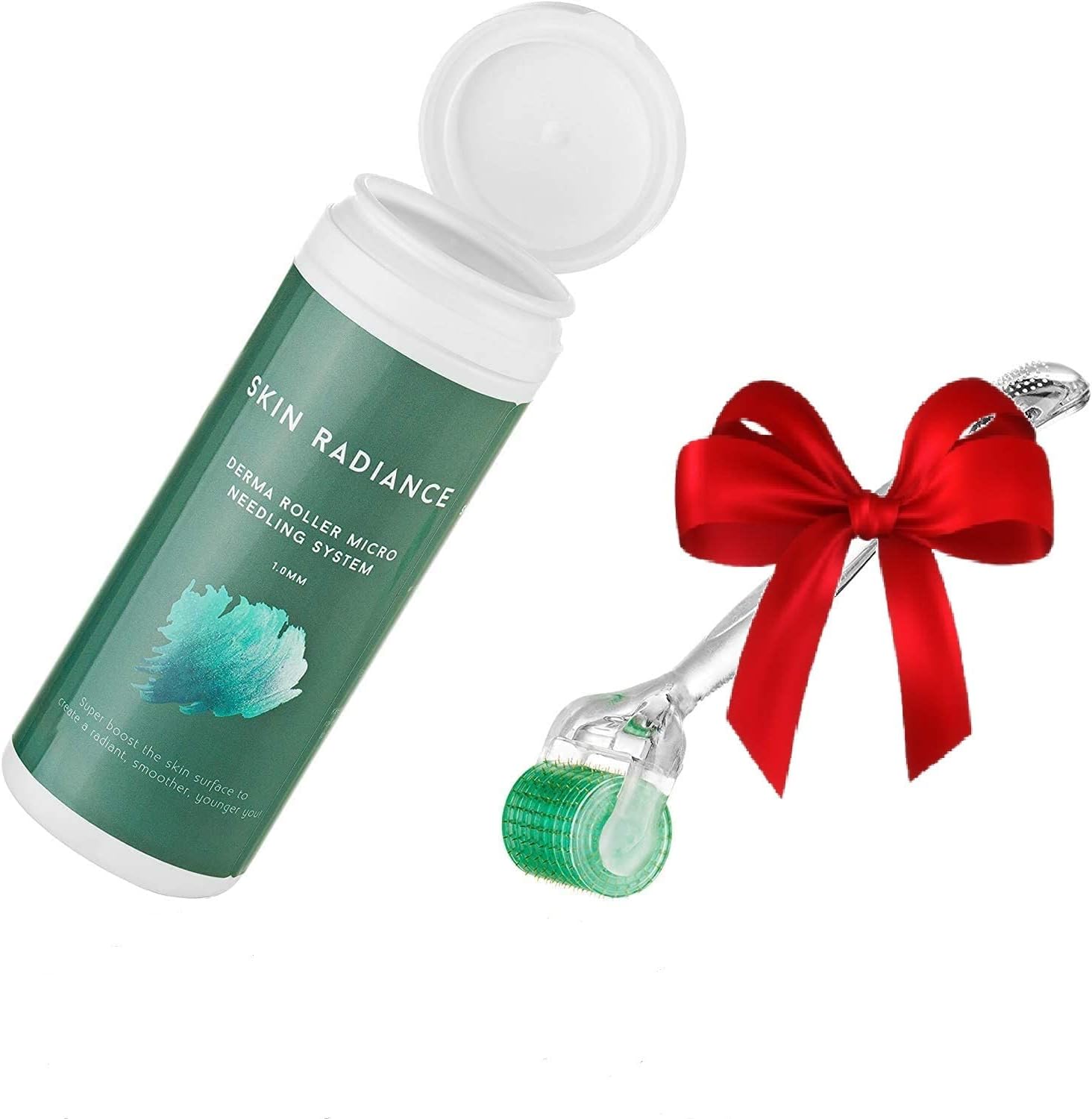 Premium UK Derma Roller with Real Needles (All Sizes) by Skin Radiance - Microneedle Roller for Best Results with Wrinkles, Hair Growth, Scar Removal & Dark Spot Removal (1.0mm)